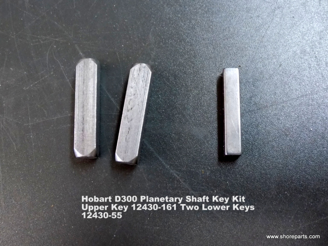 Hobart D300 Planetary Shaft Key Kit Upper Shaft Key 12430-161, Two Lower Keys 12430-55